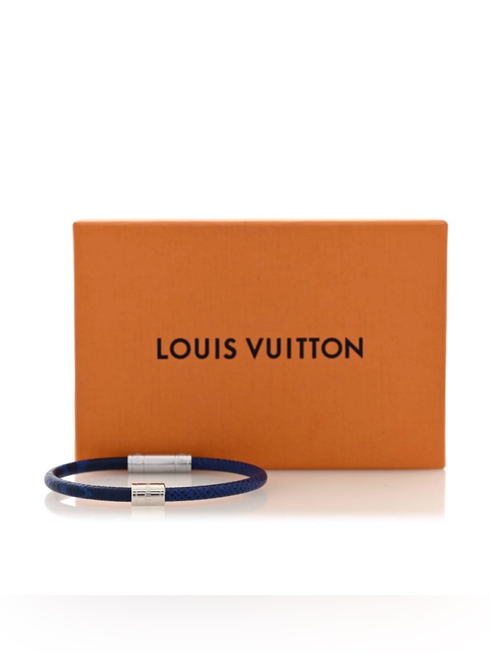 🔥Louis VuittonTaigarama Split Bracelet 21 Blue Silver Hardware🔥